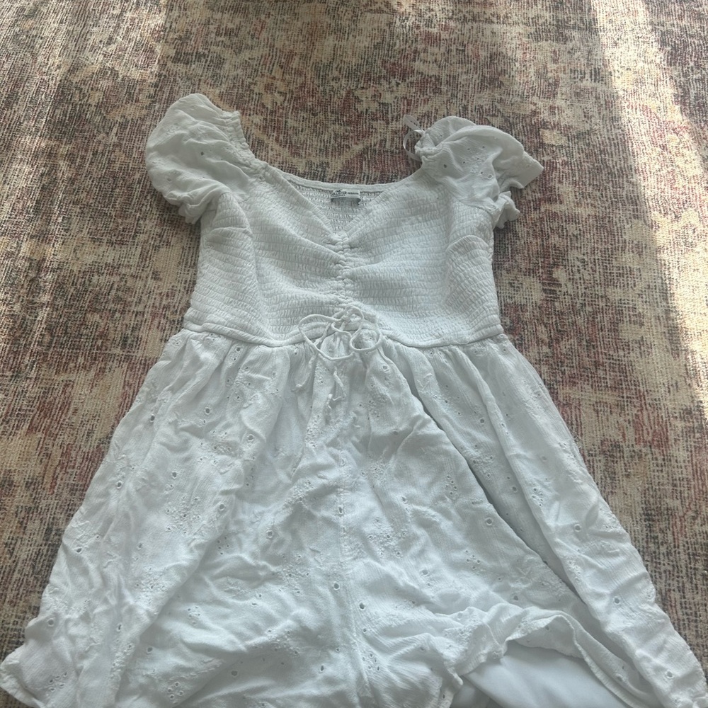 Charming White Dress With Built In Shorts